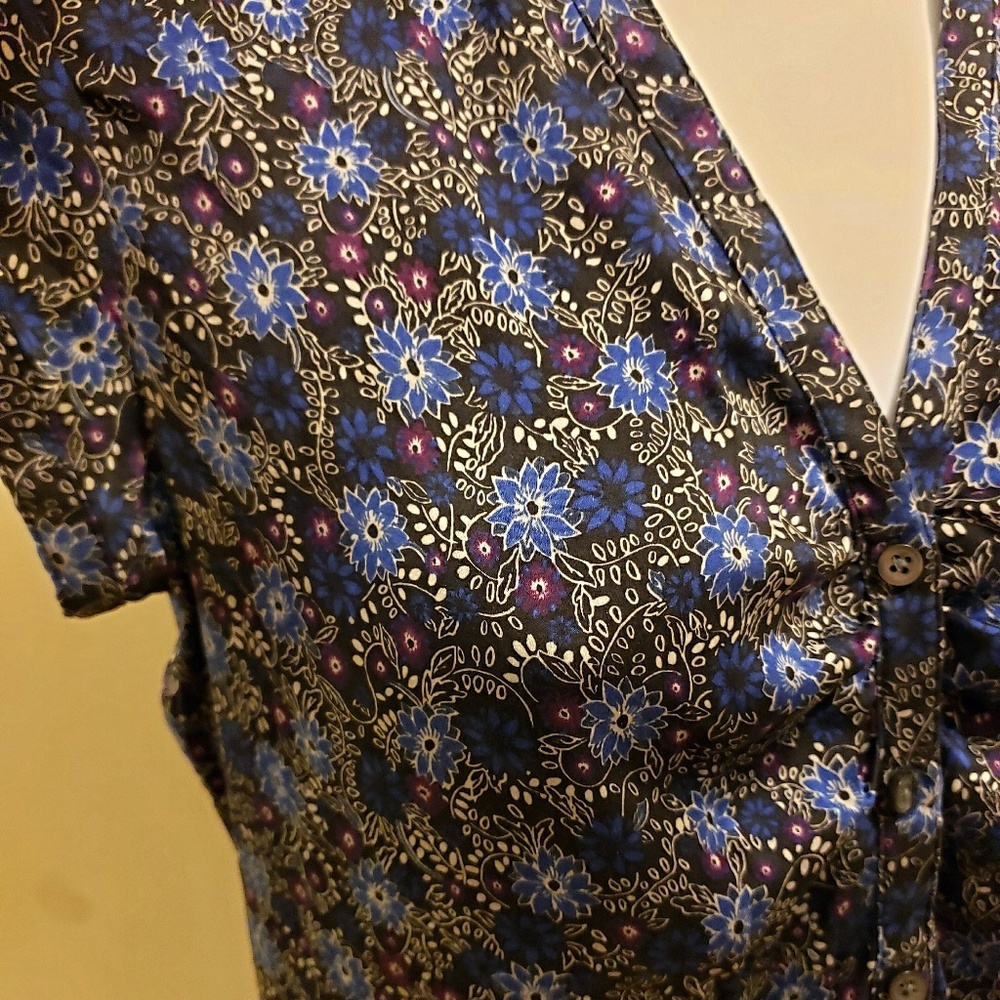 Express flower button down shirt